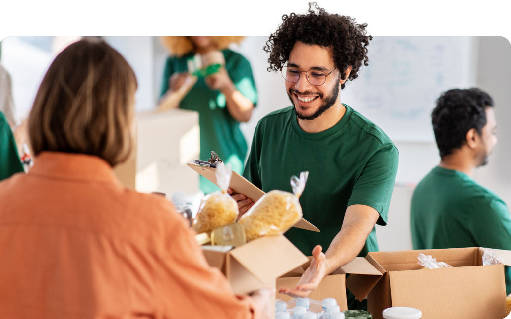 Person Volunteering For Charity
