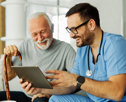 Nurse Doctor Senior Care Tablet Computer Technology