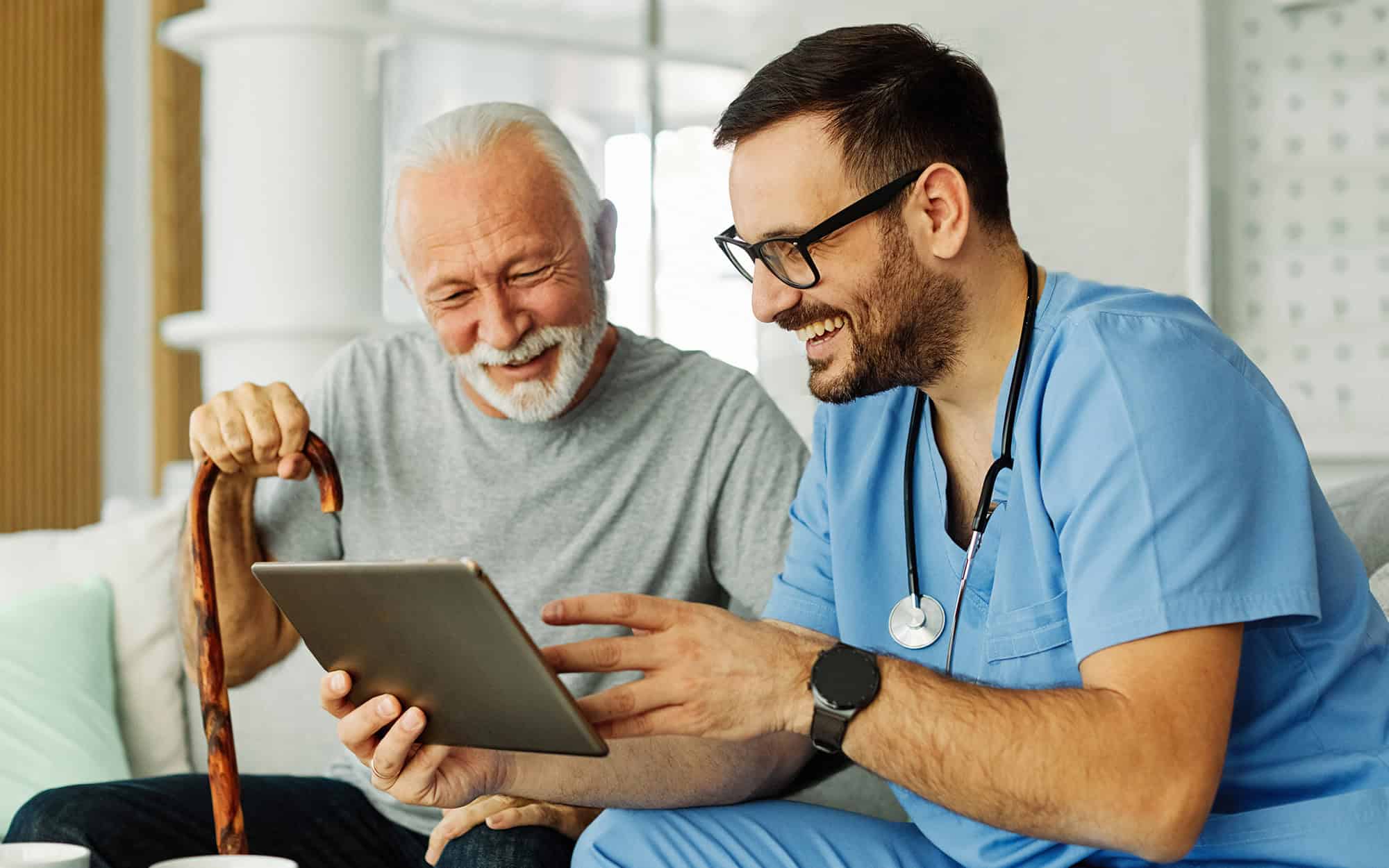 Nurse Doctor Senior Care Tablet Computer Technology